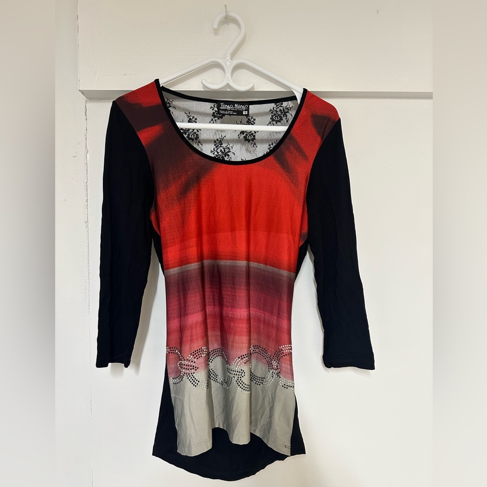 Tango Mango Lace Back Top